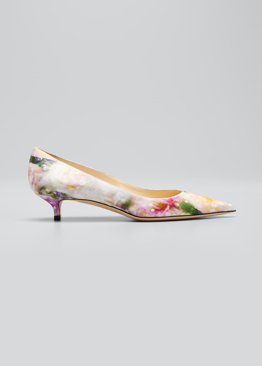 Multi colored kitten heels top