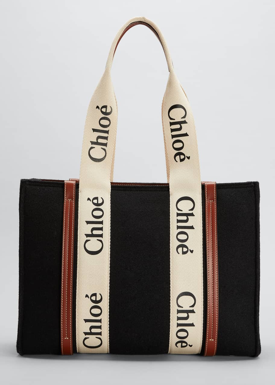 Chloe Woody Medium Recycled Wool Tote Bag - Bergdorf Goodman