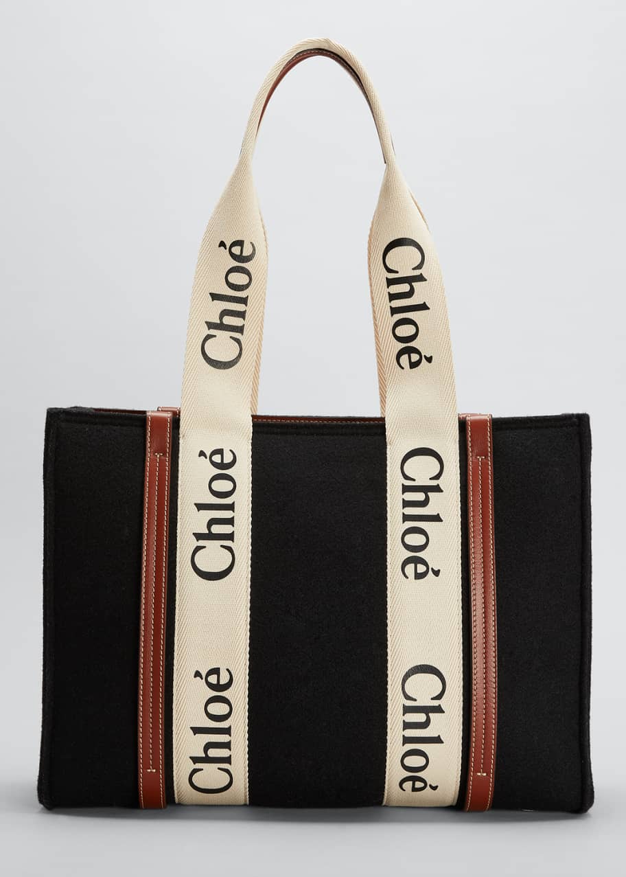 Chloe Woody Medium Recycled Wool Tote Bag Bergdorf Goodman