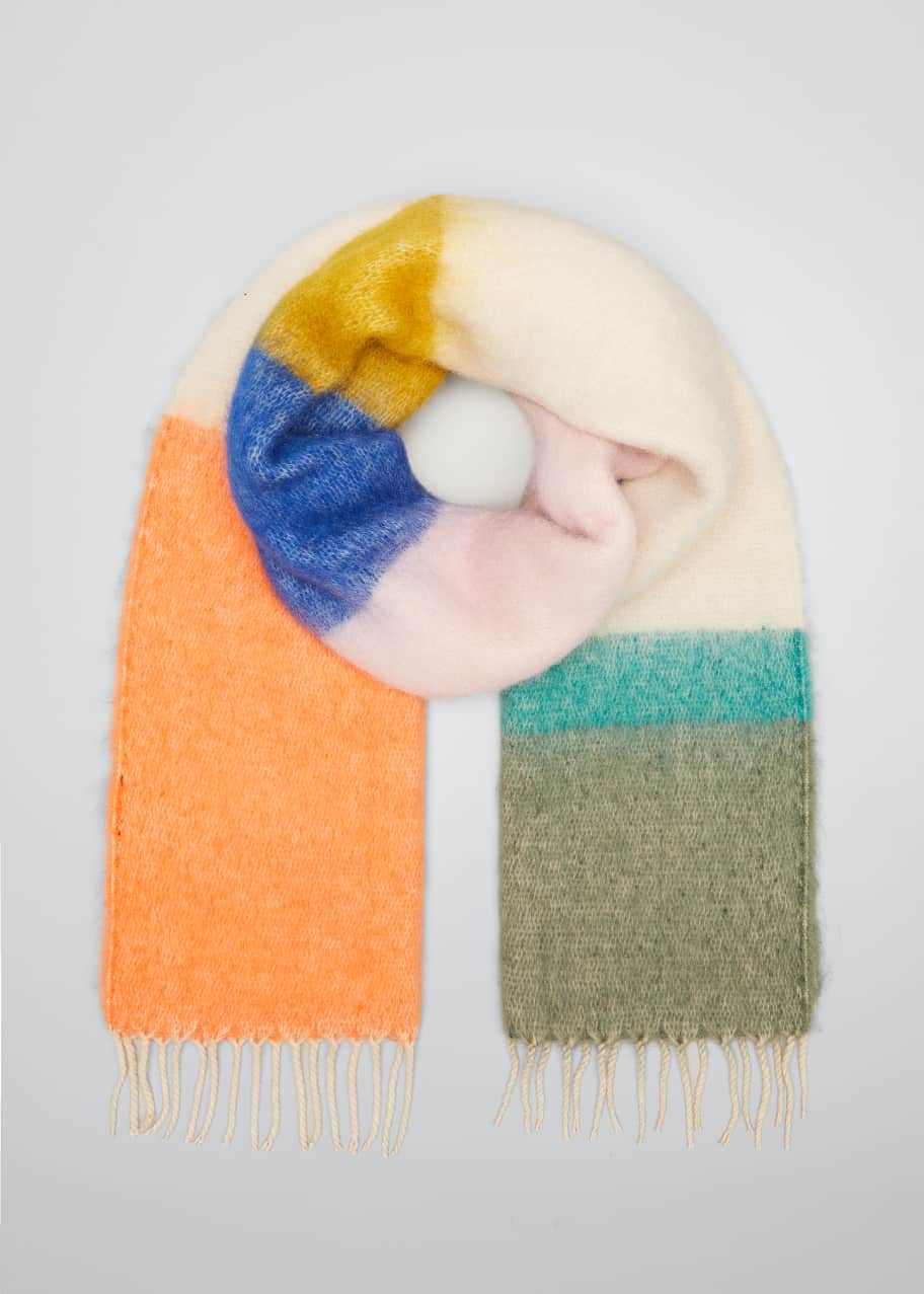 Pia Rossini Maggie Colorblock Fringe Scarf - Bergdorf Goodman