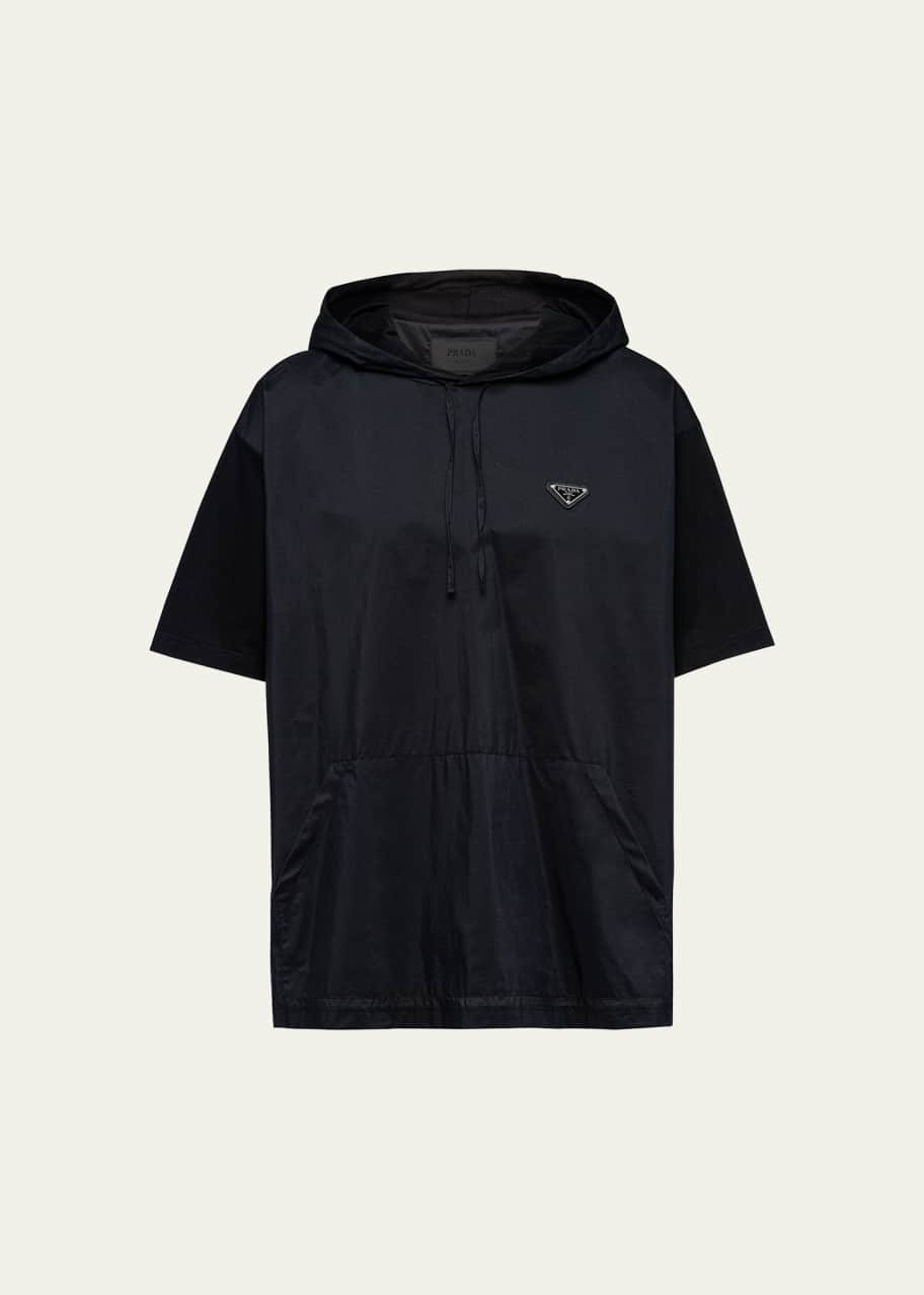 Prada Men's Hybrid Hooded T-Shirt - Bergdorf Goodman