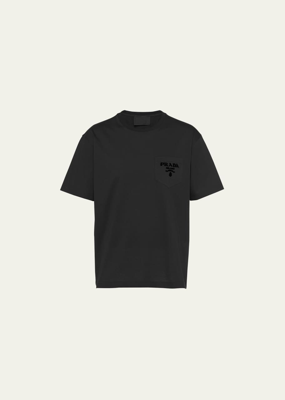 Prada Men s Velvet Logo Pocket T Shirt Bergdorf Goodman
