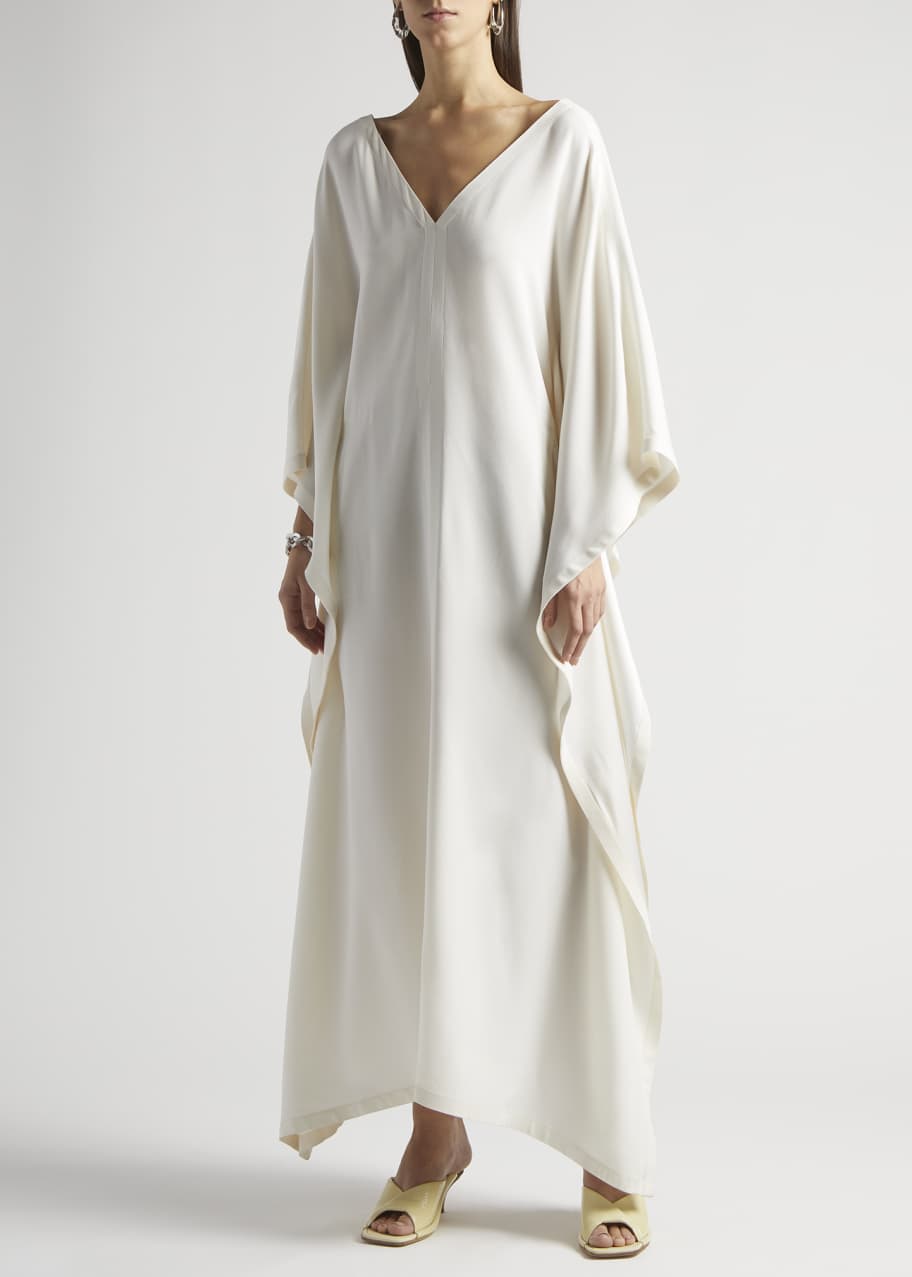 knitted kaftan dress Agnona Open-Knit Back Kaftan Dress