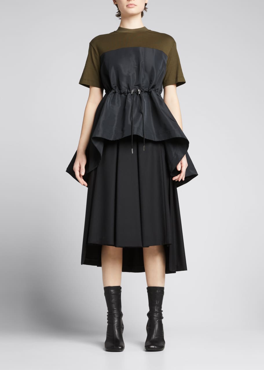 peplum t shirt dress Plus Size Women's Peplum Poplin Shirt Dress by ELOQUII in Jet Stream (Size 24)