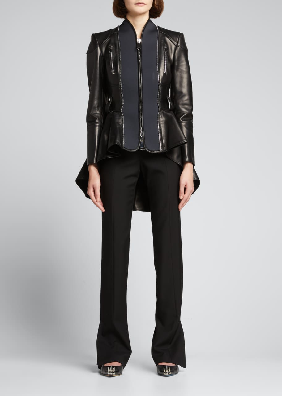 High low peplum jacket store