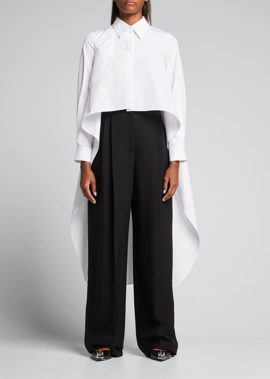 Alexander McQueen High-Low Button-Down Blouse - Bergdorf Goodman