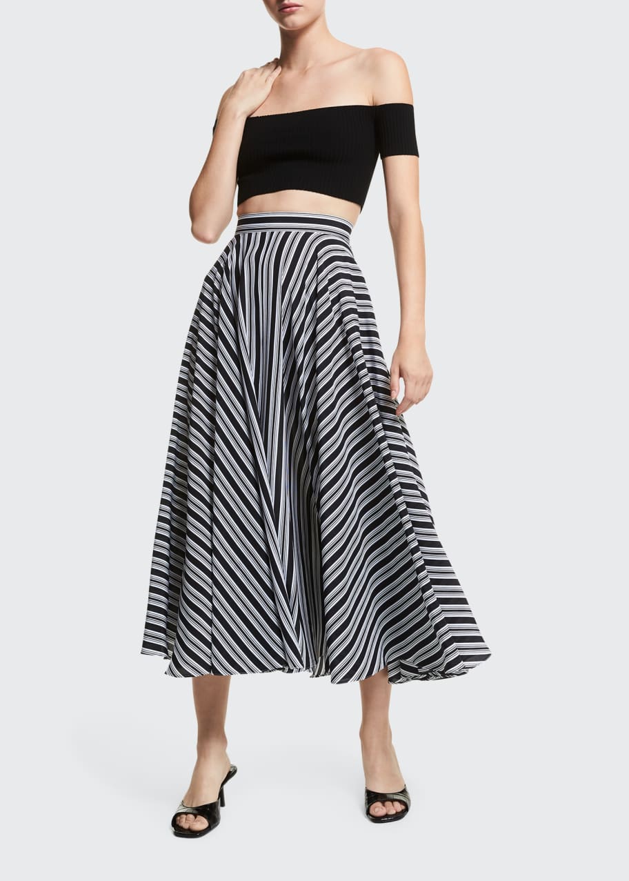 Michael Kors Collection Stripe Silk Midi Skirt Bergdorf Goodman