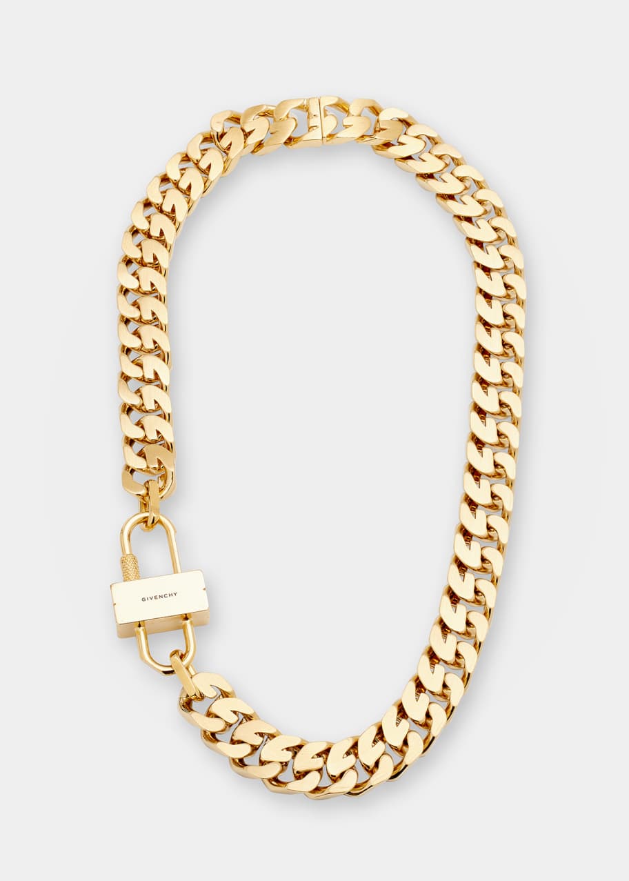 Givenchy G-Chain Lock Small Necklace, Gold