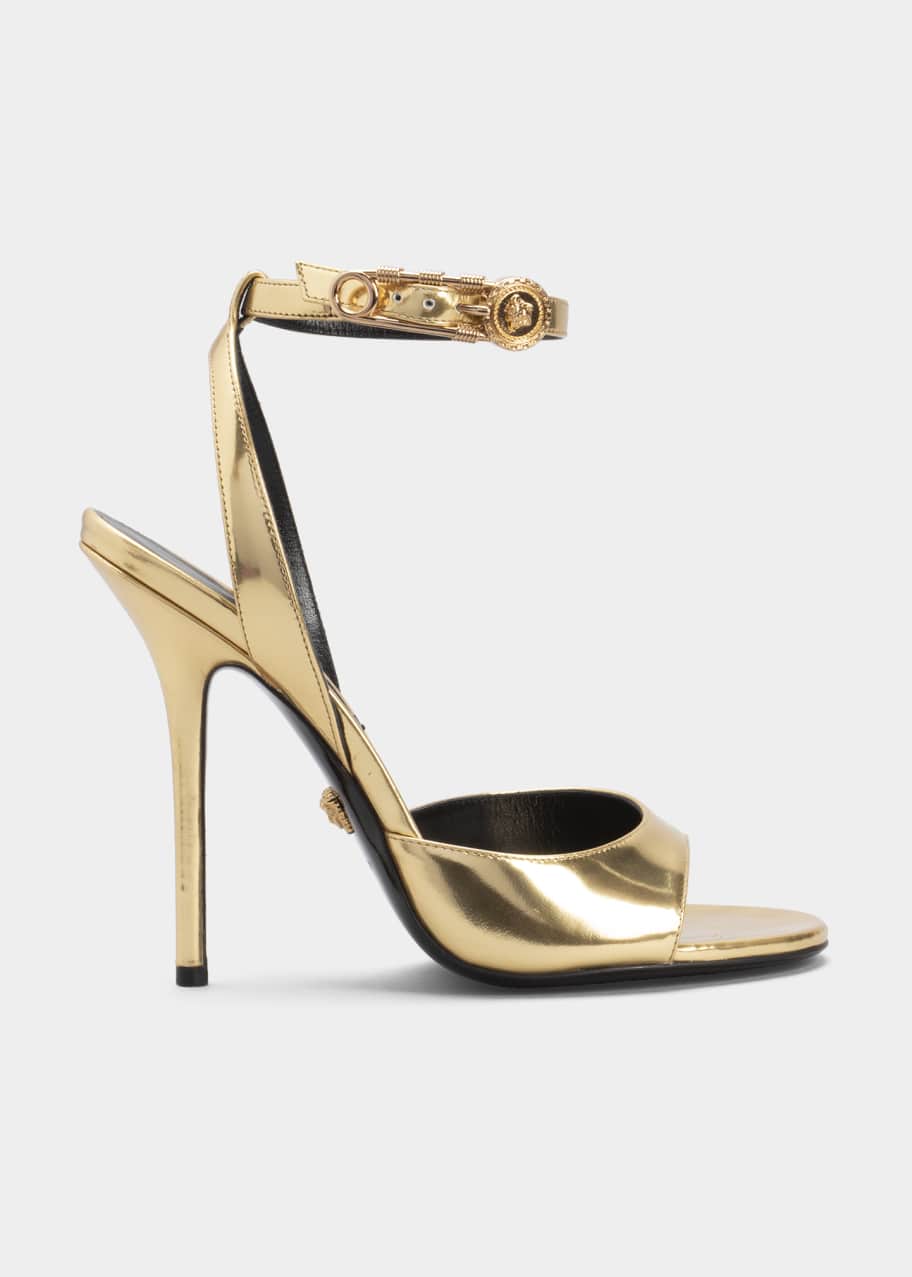 Versace Safety Pin High-Heel Sandals - Bergdorf Goodman