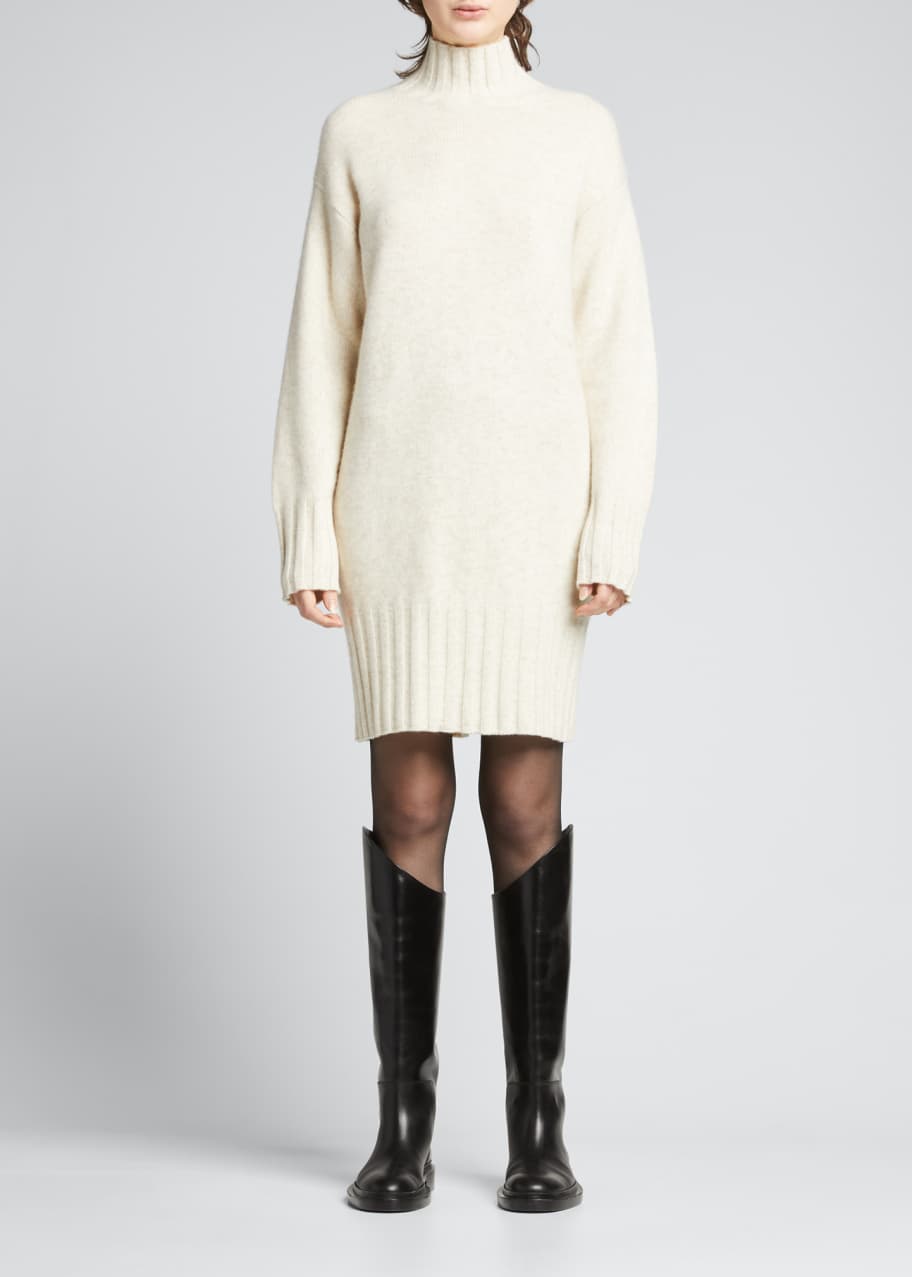 Marled Cashmere Turtleneck Tunic Dress