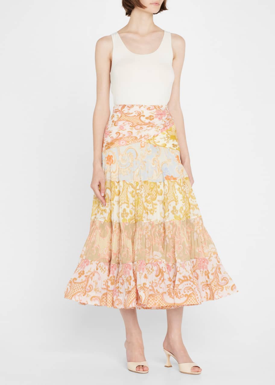 Zimmermann Postcard Pleated Long Skirt - Bergdorf Goodman
