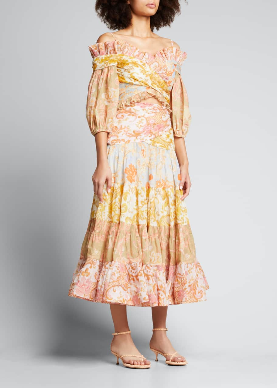 knee length dresses for ladies postcard pleated midi dress main image 1
