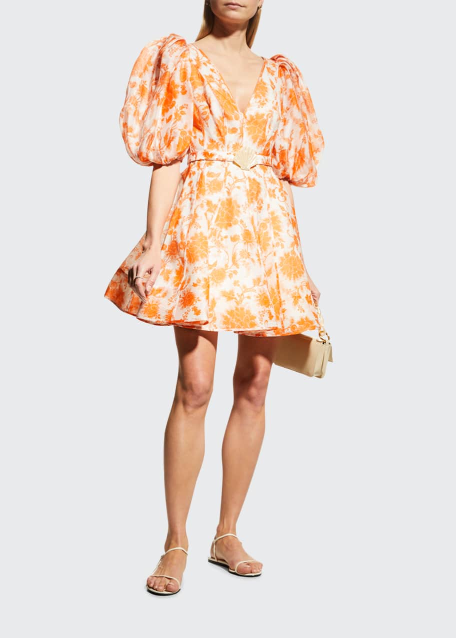 zimmermann postcard puff sleeve mini