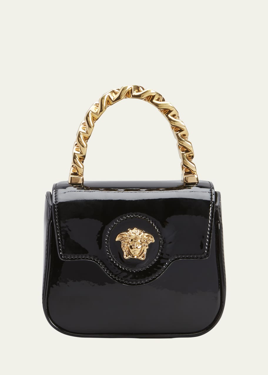 Image 1 of 1: Medusa Patent Chain Top-Handle Crossbody Bag