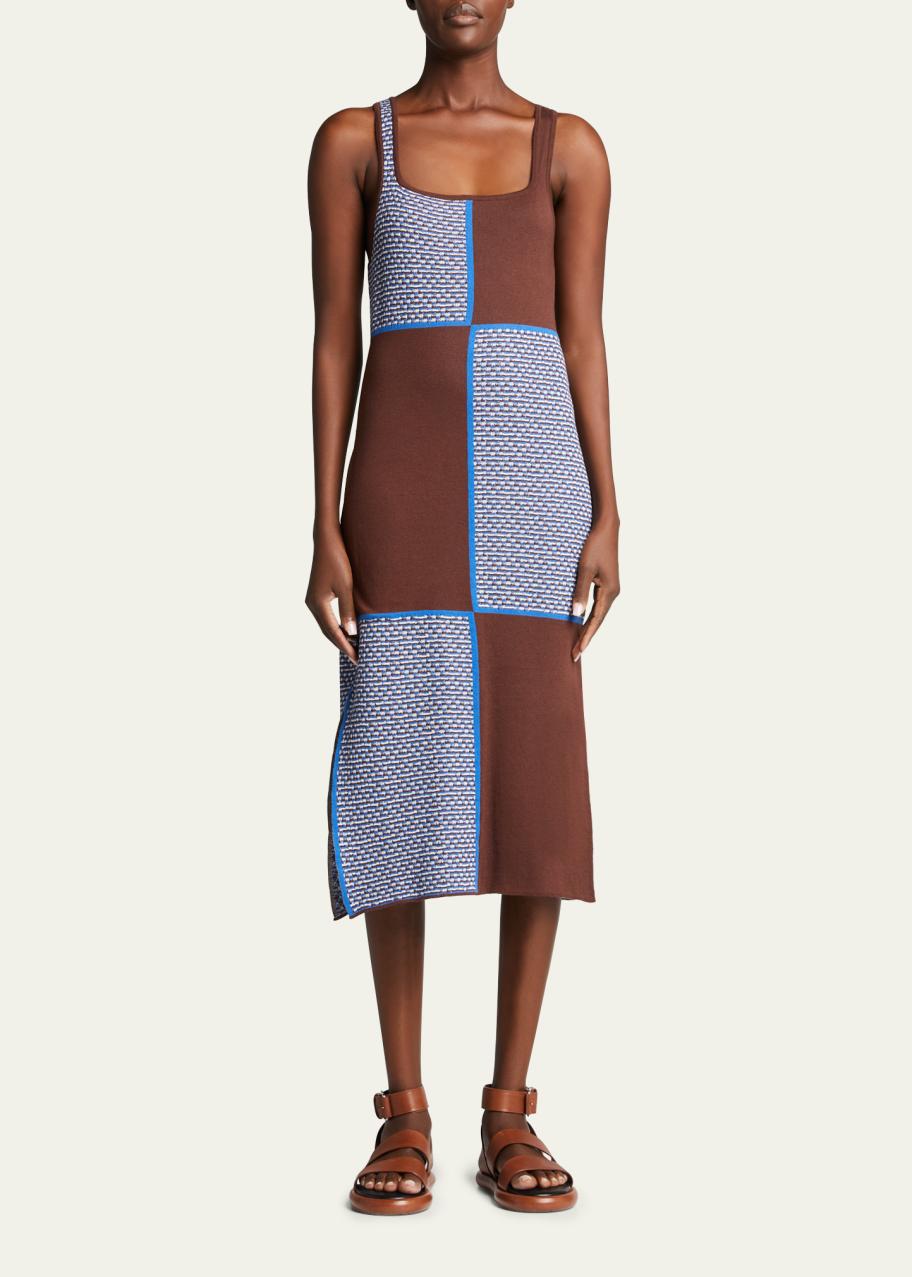 checkerboard knit dress Ahluwalia Knitted badeau dress