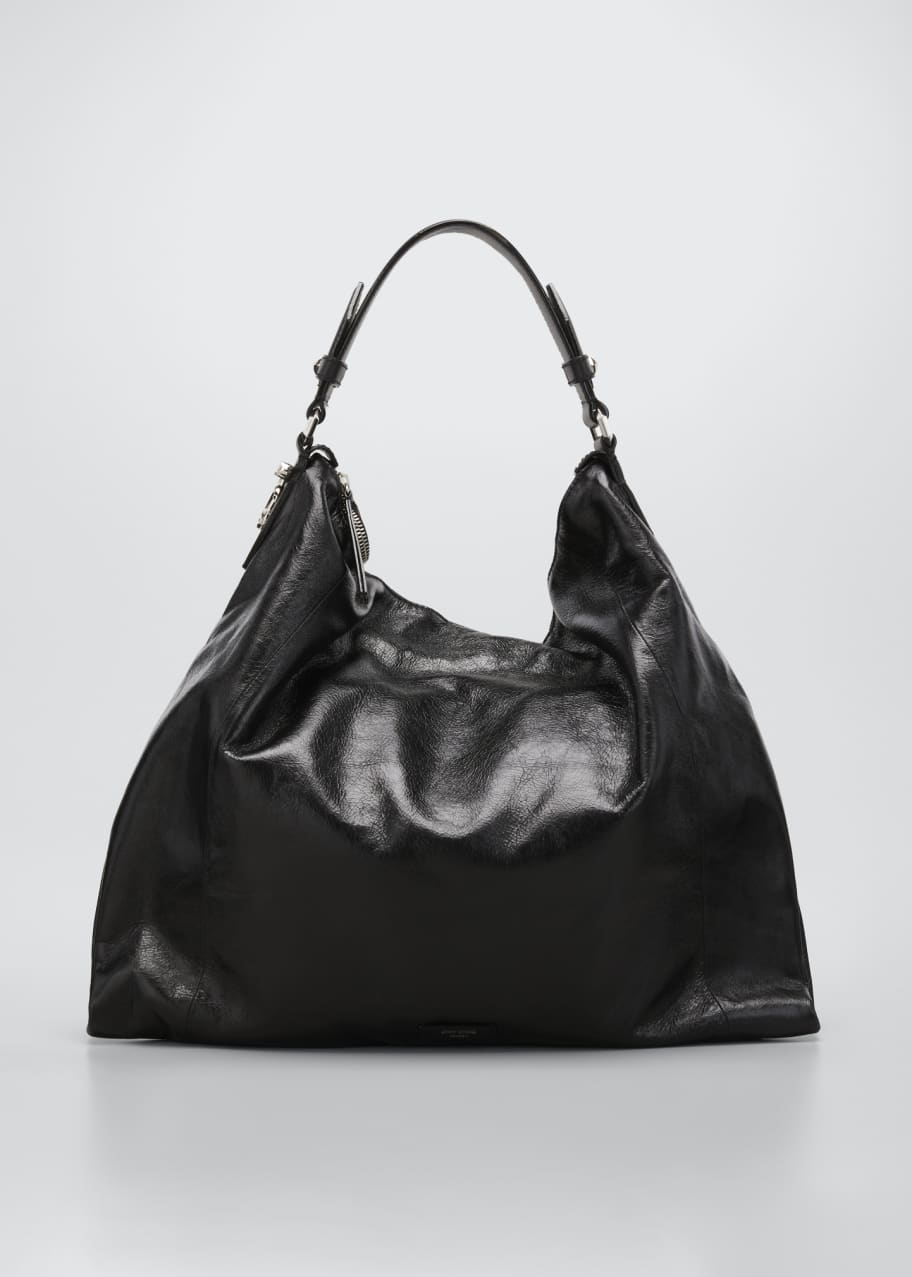 Jimmy Choo Ana Shiny Leather Hobo Bag - Bergdorf Goodman