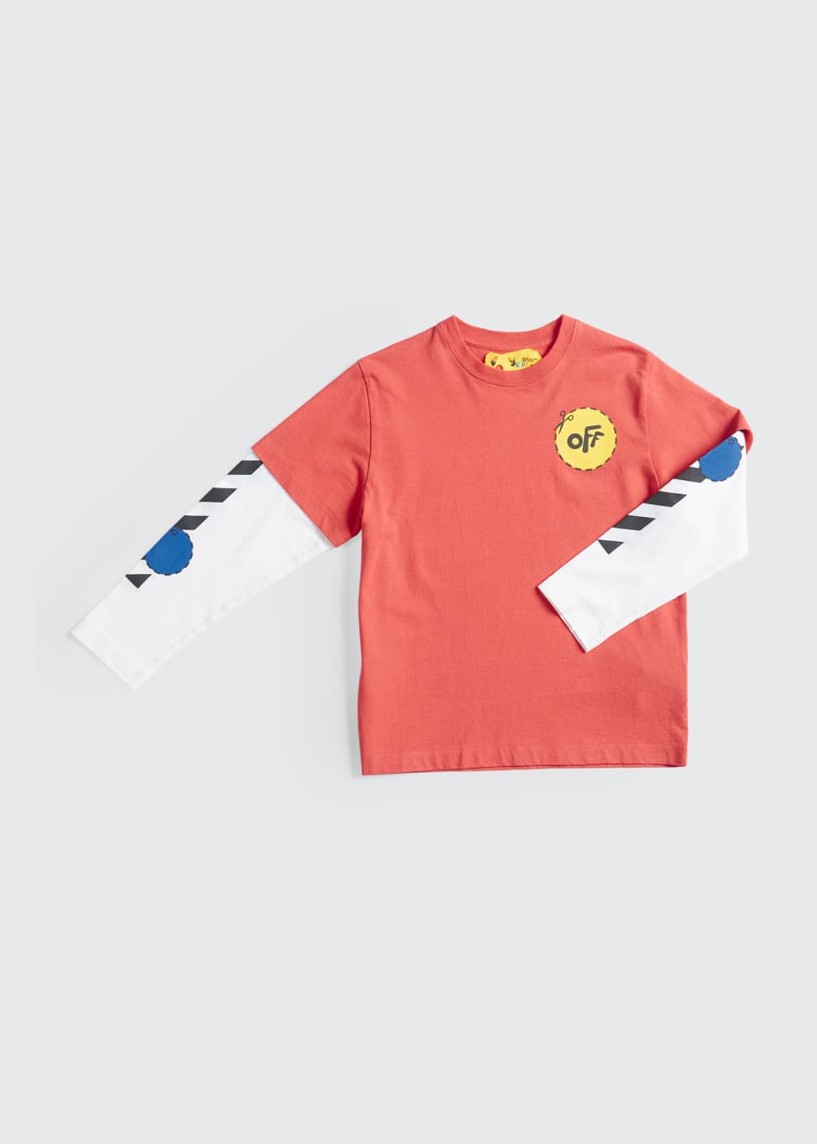 OffWhite Boy's Logo Striped TShirt, Size 412 Bergdorf Goodman