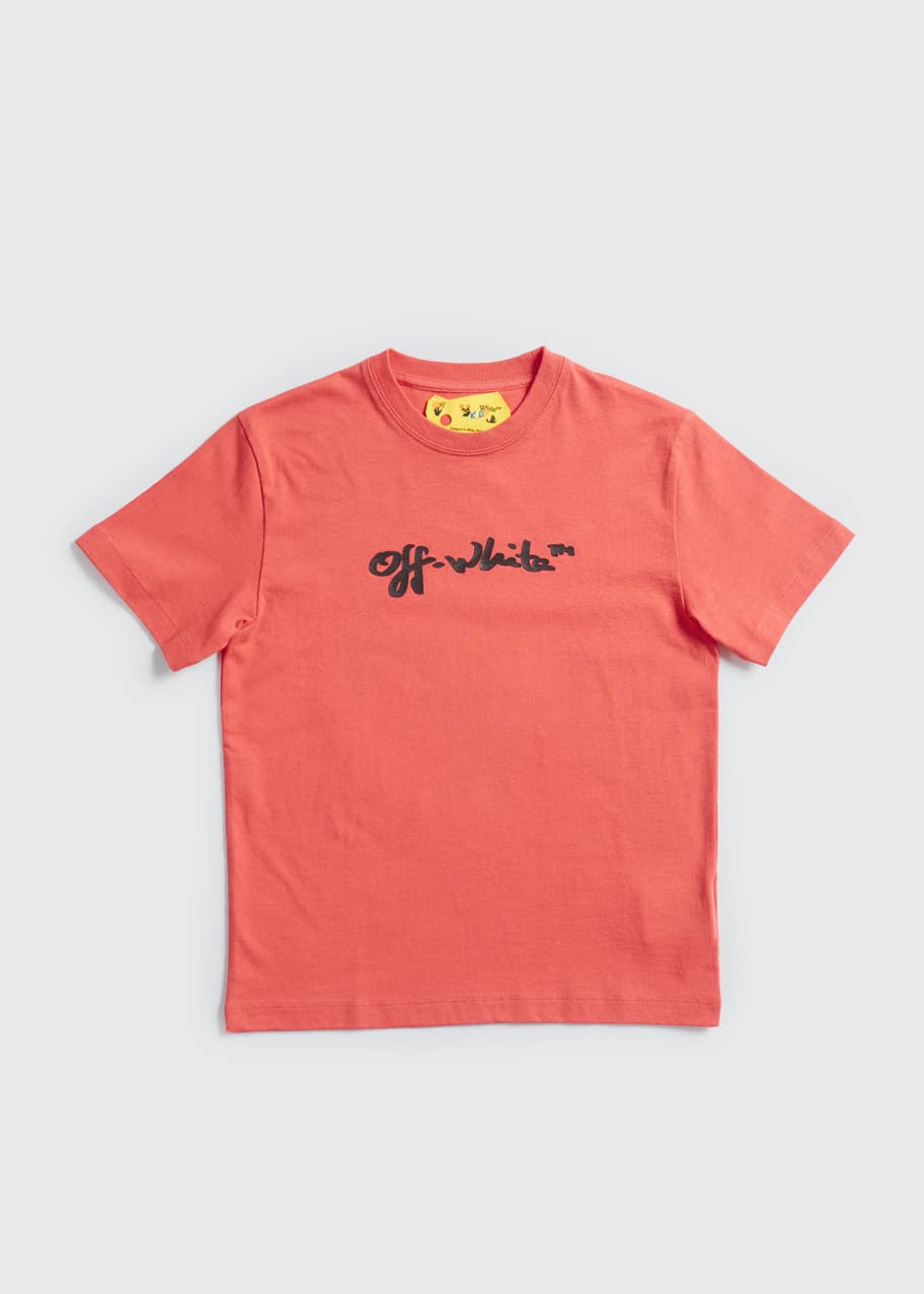 OffWhite Boy's Script Logo TShirt, Size 412 Bergdorf Goodman