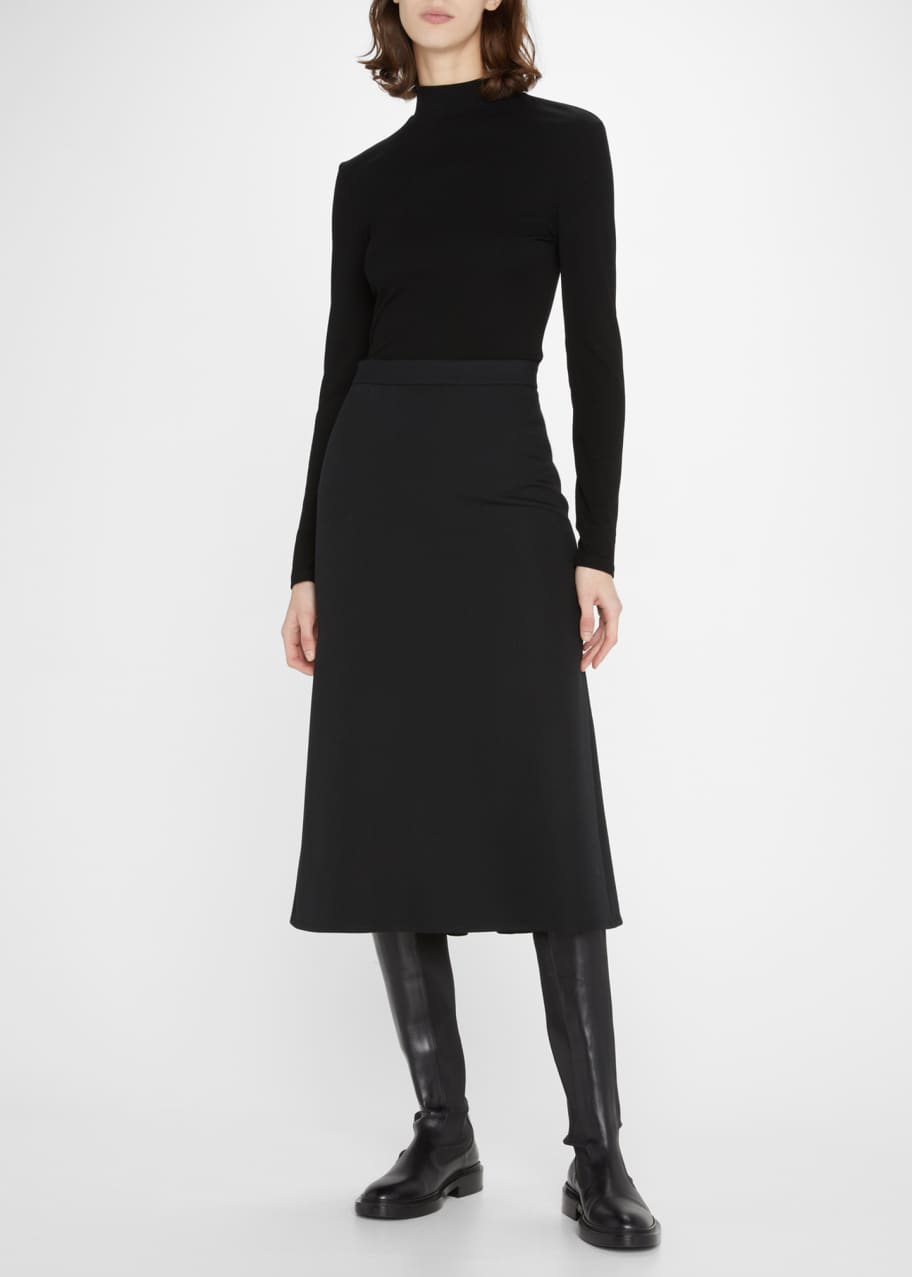 Balenciaga Pushup Wool Barathea Midi Skirt - Bergdorf Goodman