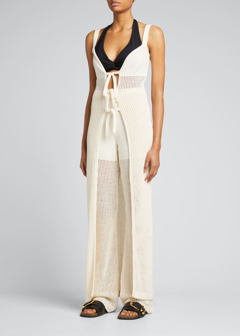 nanushka crochet dress Nanushka Elianne Long Crochet Coverup Dress