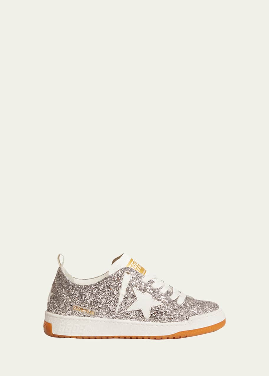 Image 1 of 1: Yeah Glitter Upper Leather Tongue And Star Sneakers