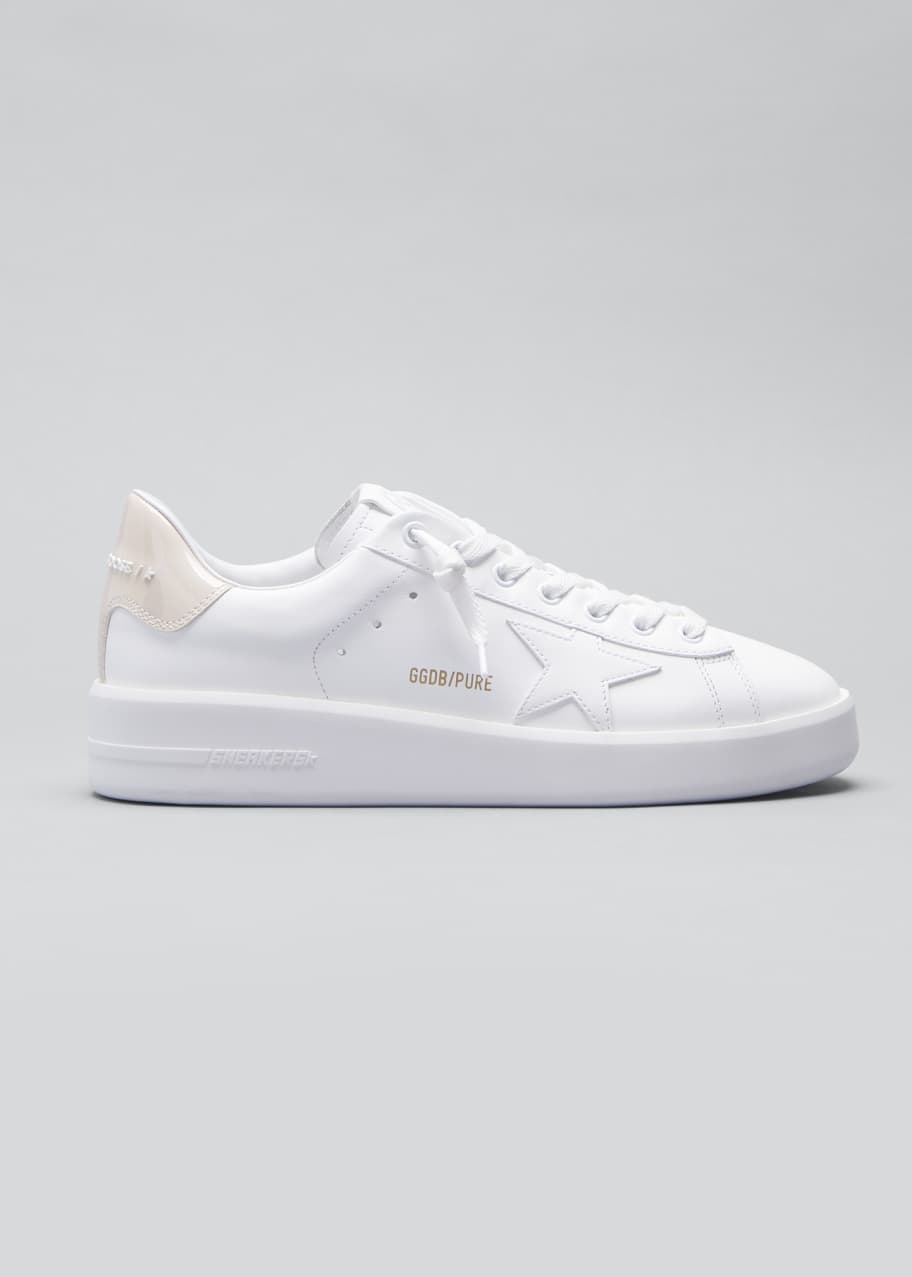 Golden Goose Pure Star Leather Upper And Star Holographic Patent Heel Sneakers Bergdorf Goodman