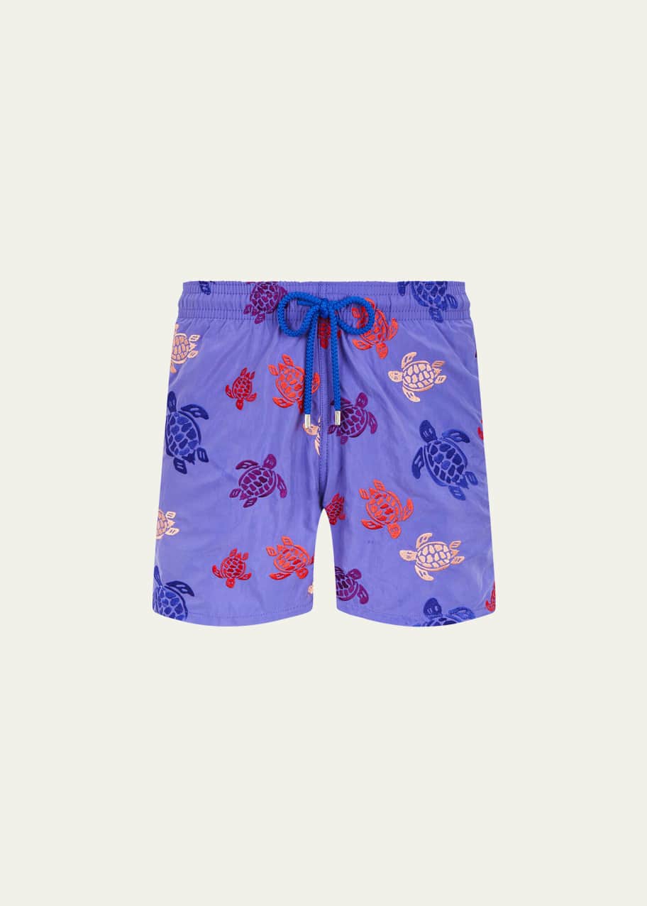 VILEBREQUIN Men 5-Pockets Denim Bermuda Shorts Tropical Turtles