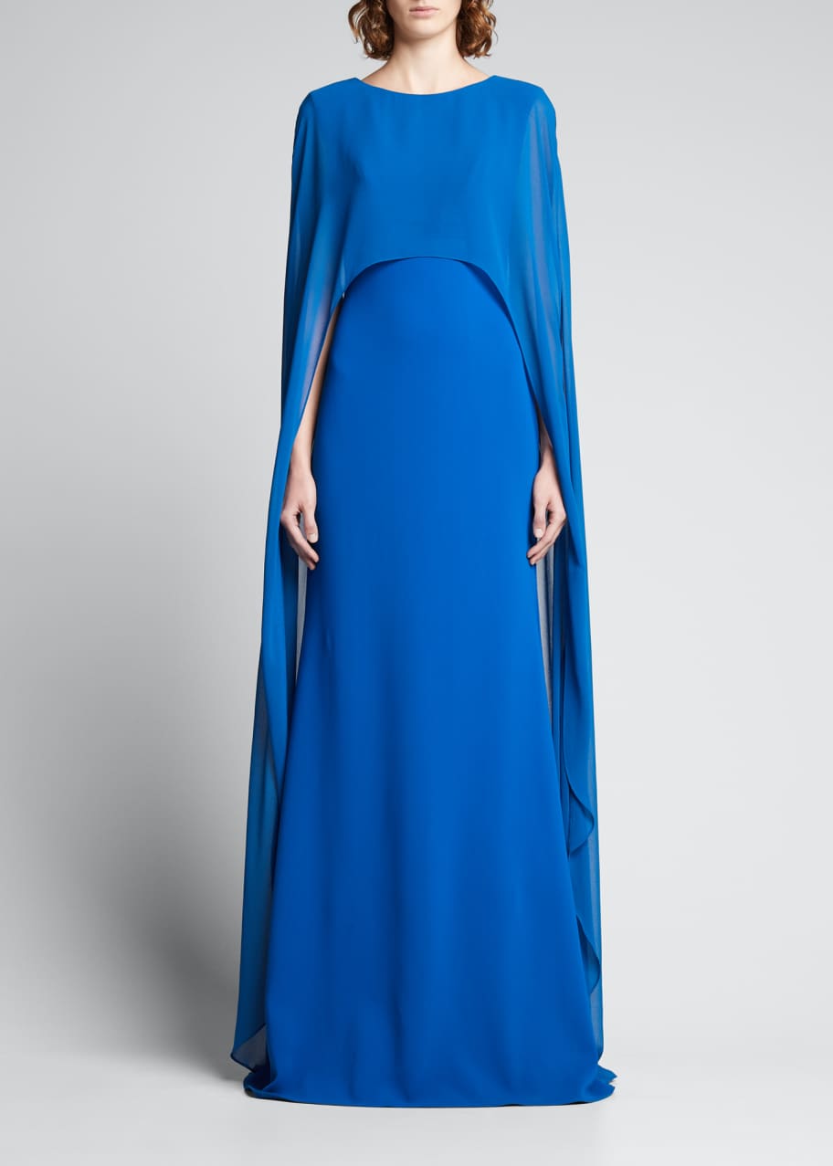 Georgette cape gown outlet