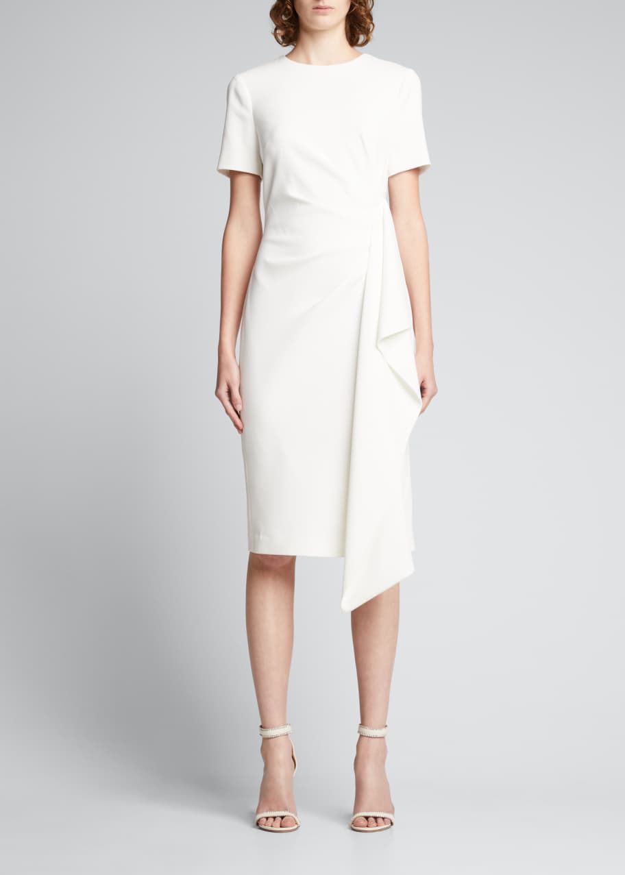 badgley mischka white dress Award Winner Gown by Social/Cocktail/Evening Badgley Mischka Tuxedo Scoop Neck