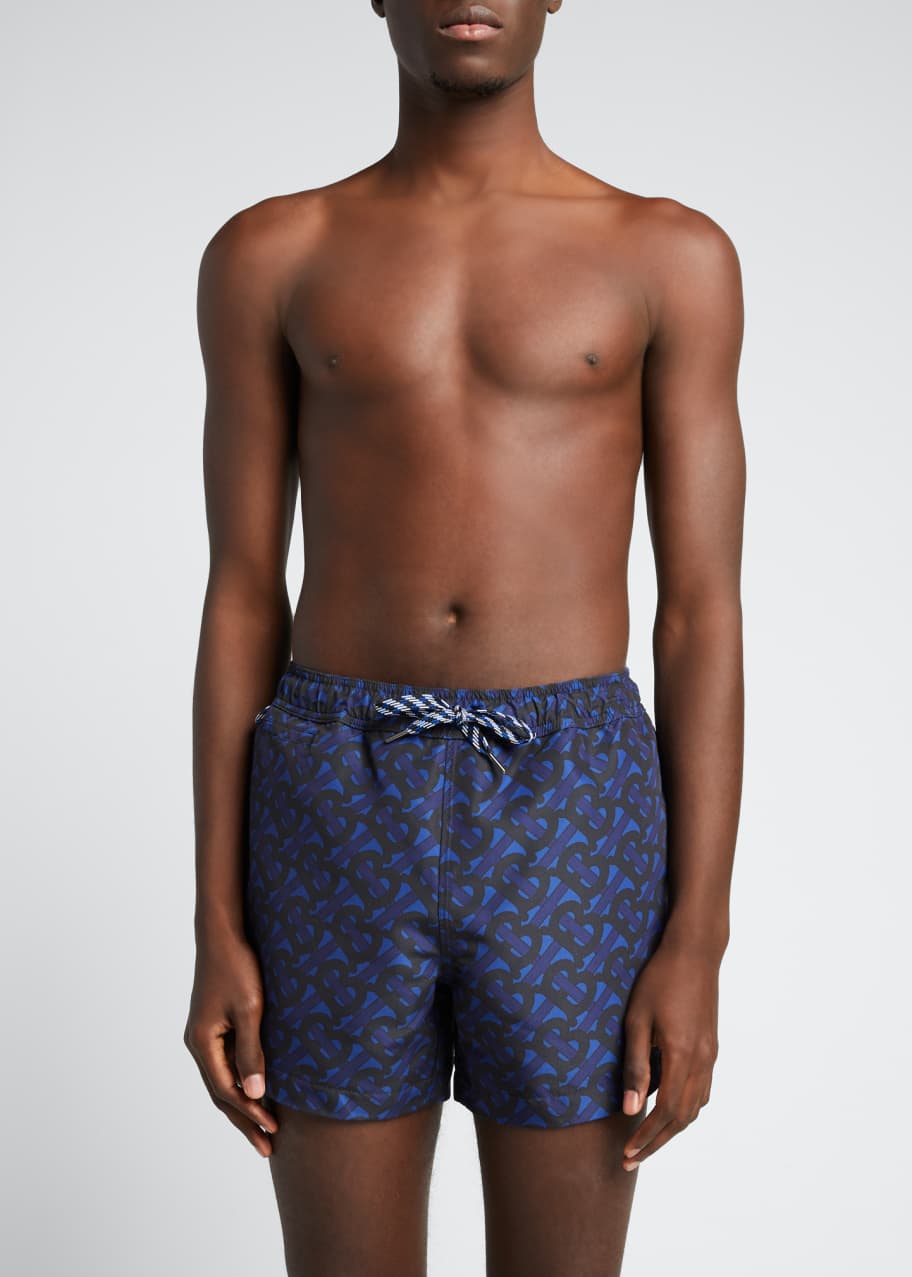 Burberry Men's TB Monogram Swim Shorts - Bergdorf Goodman