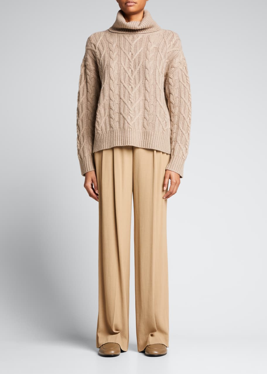 Nili Lotan Gigi Turtleneck Cable-Knit Cashmere Sweater - Bergdorf Goodman