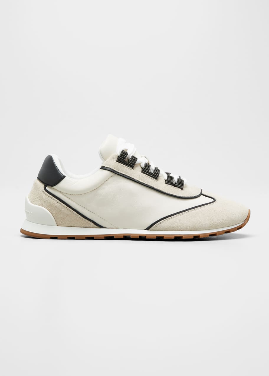 Brunello Cucinelli Mixed Leather Monili Runner Sneakers - Bergdorf Goodman