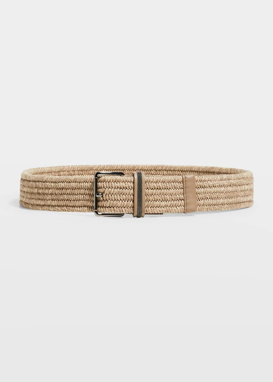 Brunello Cucinelli Wide Raffia Belt - Bergdorf Goodman