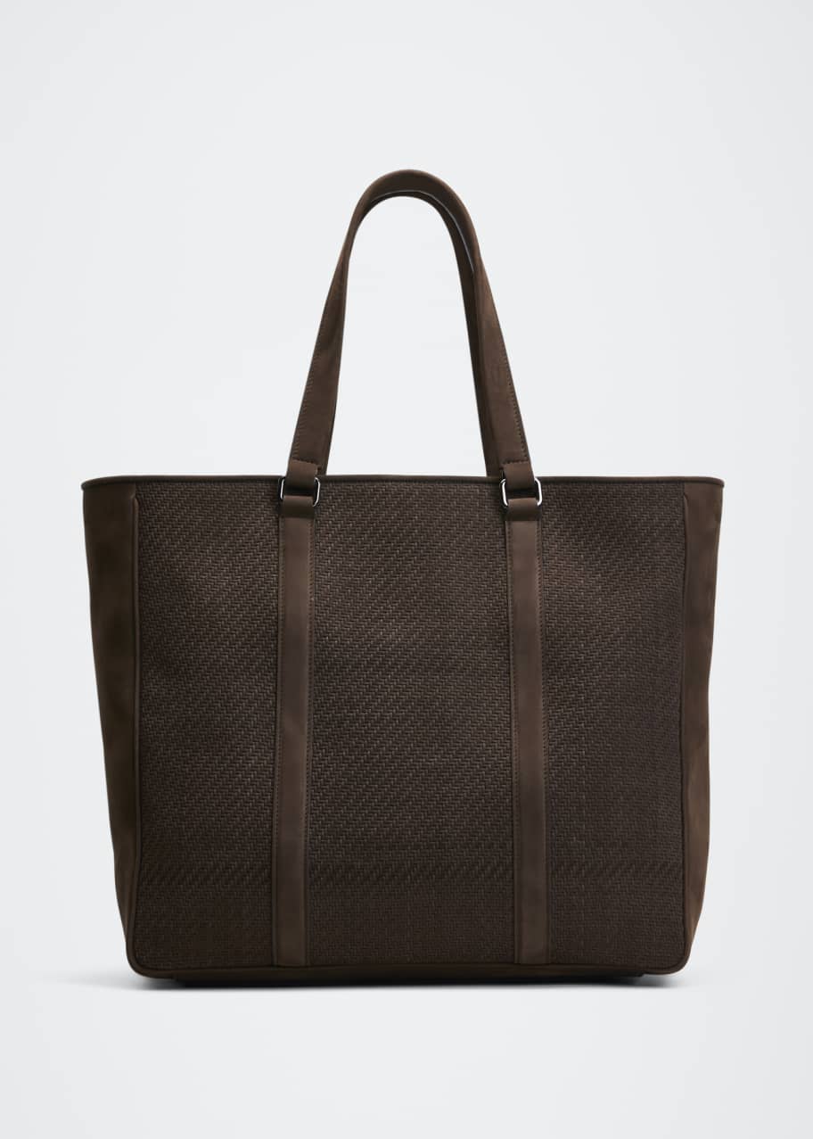 Ermenegildo Zegna ゼニア PELLETESSUTAトートバッグ ZEGNA Men's Pelletessuta™ Soft Leather Tote Bag - Bergdorf Goodman
