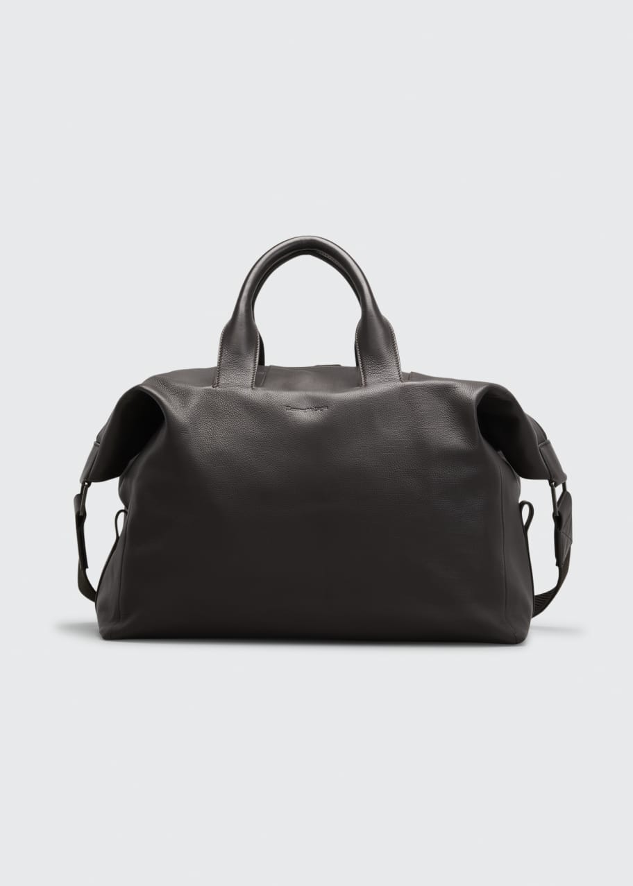 ZEGNA Men's Raglan Holdall UltraSoft Leather Duffel Bag Bergdorf Goodman