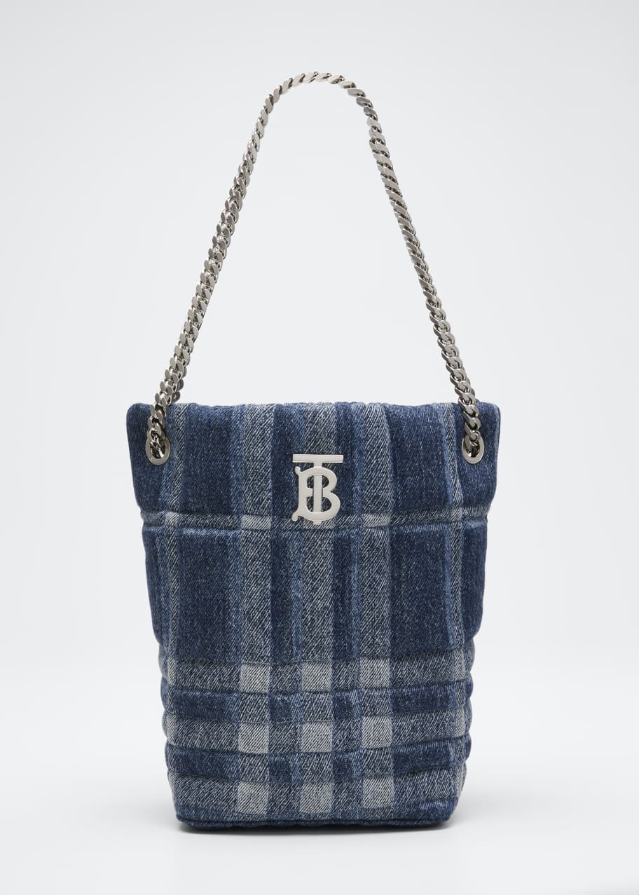 Burberry Denim Lola Bag Burberry Lola Quilted Check Denim Bucket