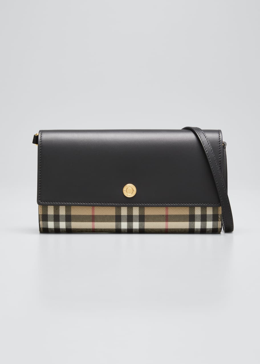 Burberry Hannah Check Leather Crossbody Wallet Bergdorf Goodman