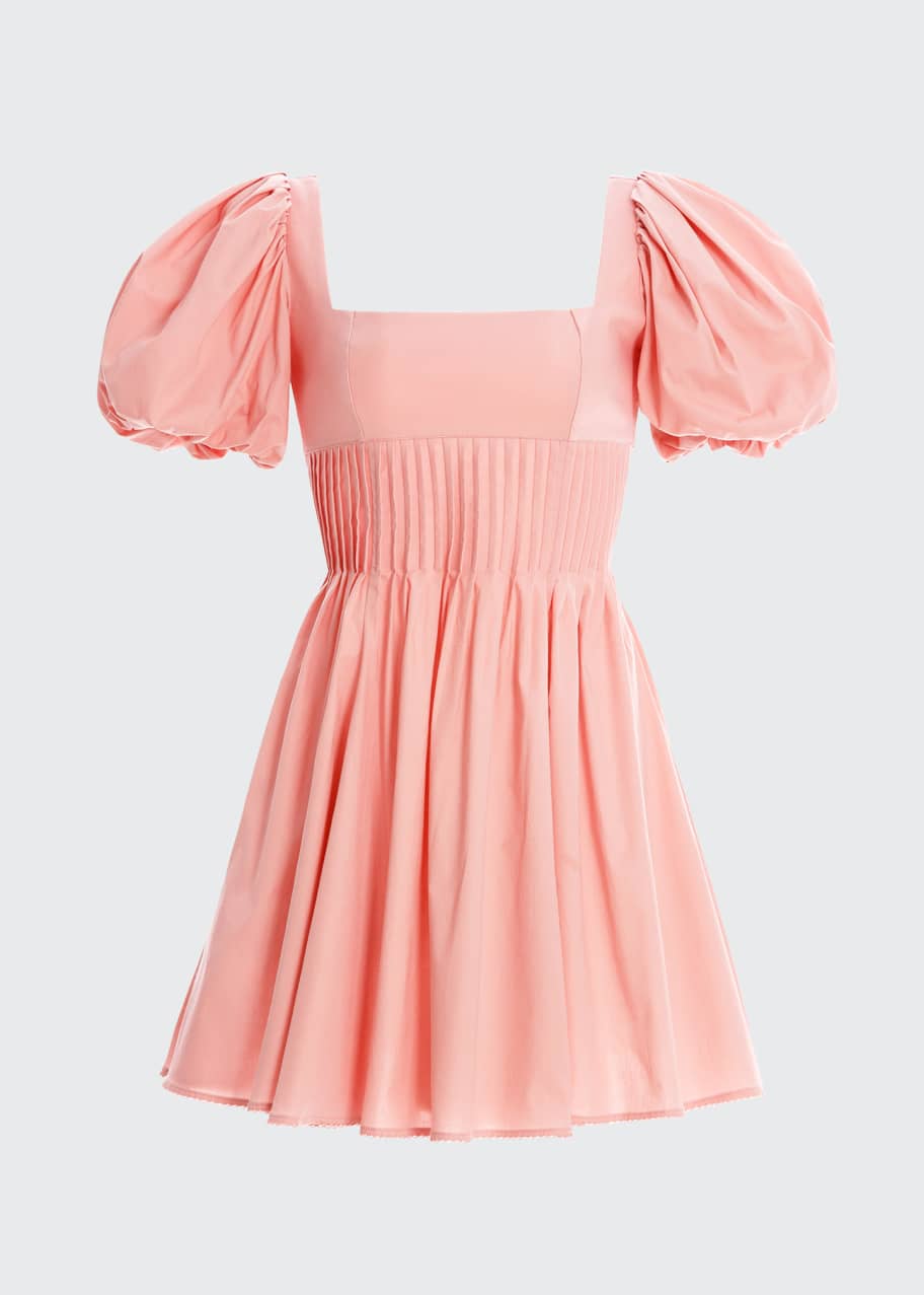 agua bendita pink dress Mielero Promesa floral linen midi dress in pink - Agua By Agua Bendita