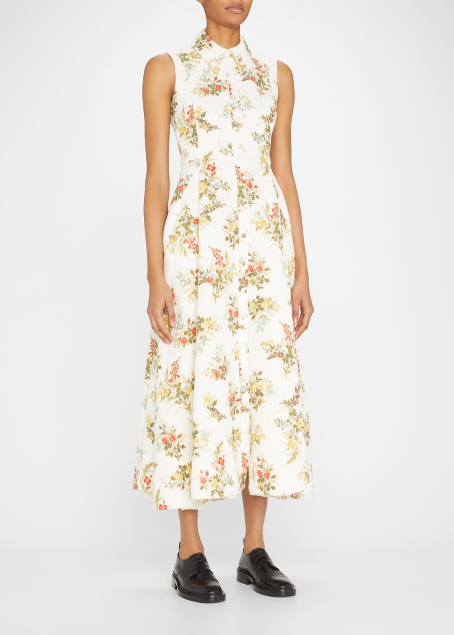 Erdem Floral-Print Bow-Back Midi Shirtdress - Bergdorf Goodman