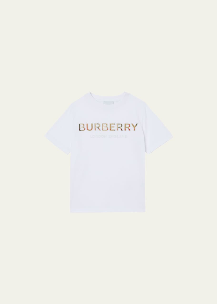 Burberry check top logo t shirt