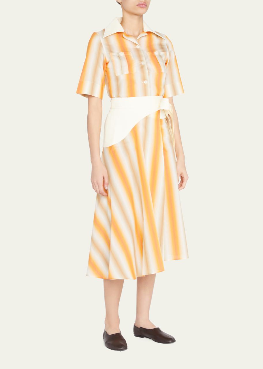 WALES BONNER SUNRISE WRAP SKIRT 新品未使用 Wales Bonner Sunrise Striped Wrap Midi Skirt - Bergdorf Goodman