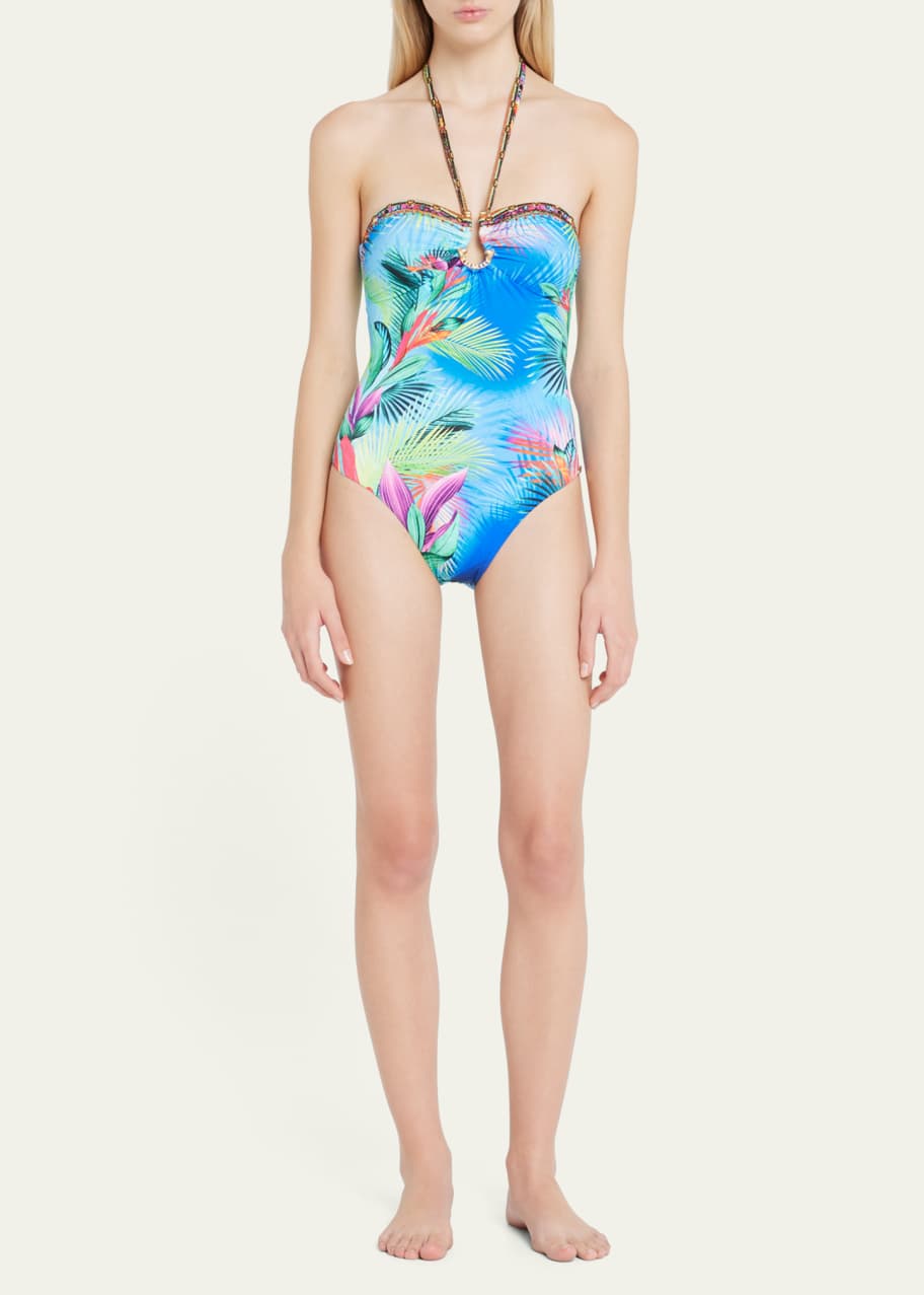 Image 1 of 1: What's Your Vice Bandeau One-Piece Swimsuit