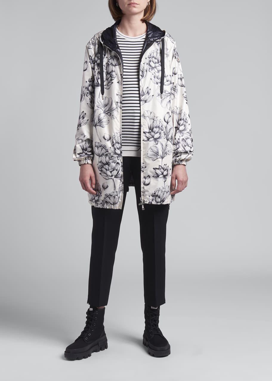 Moncler Guethary Reversible Flower-Print Long Parka Moncler Guethary Reversible Flower-Print Long Parka