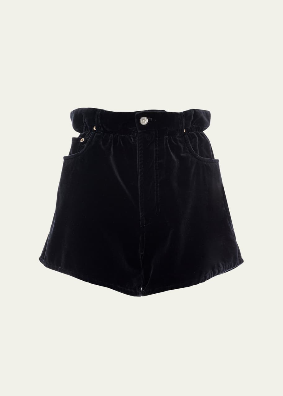 Miu Miu Velvet Paperbag Shorts Bergdorf Goodman