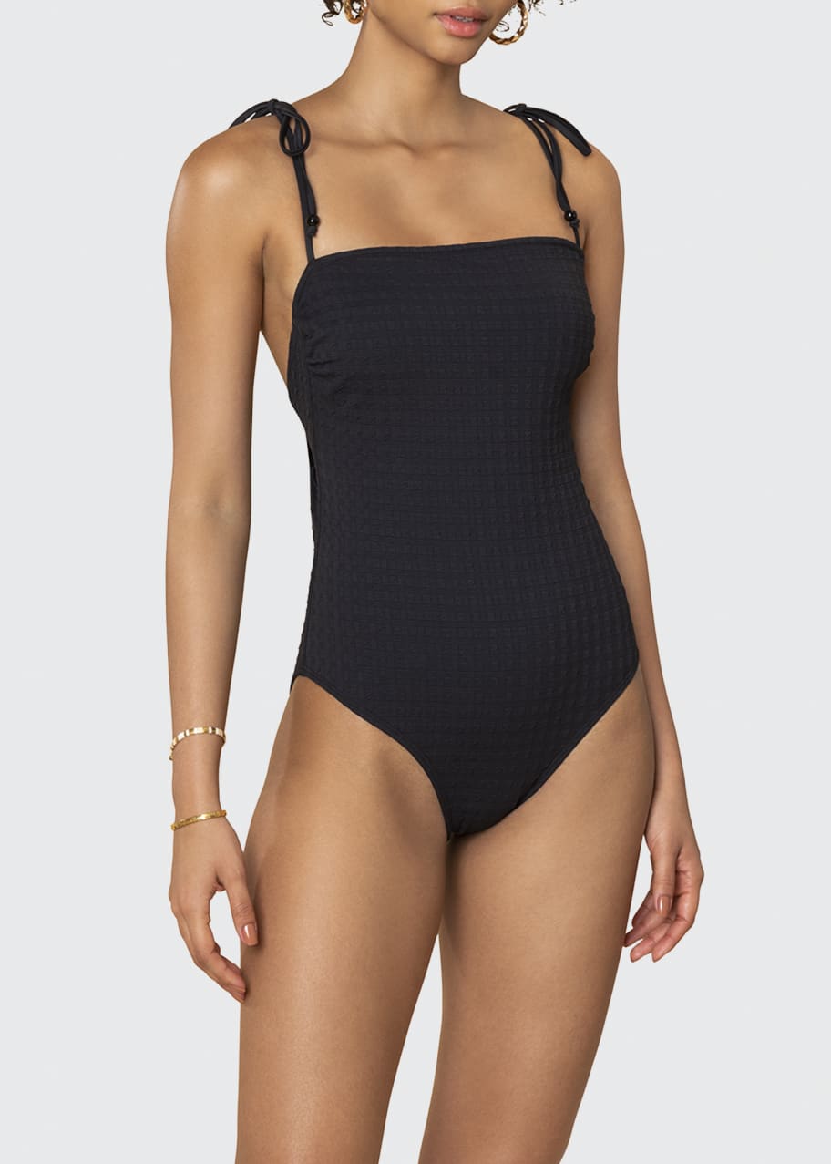 Tie Strap One Piece Swimsuit