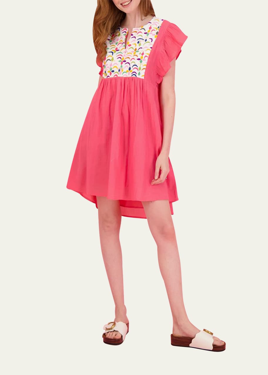 cap sleeve a line mini dress Aristos Cap Sleeve Mini Dress Off White