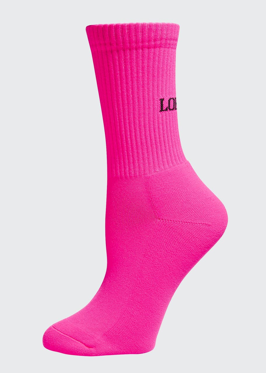 Loewe Logo Ribbed Ankle Socks - Bergdorf Goodman
