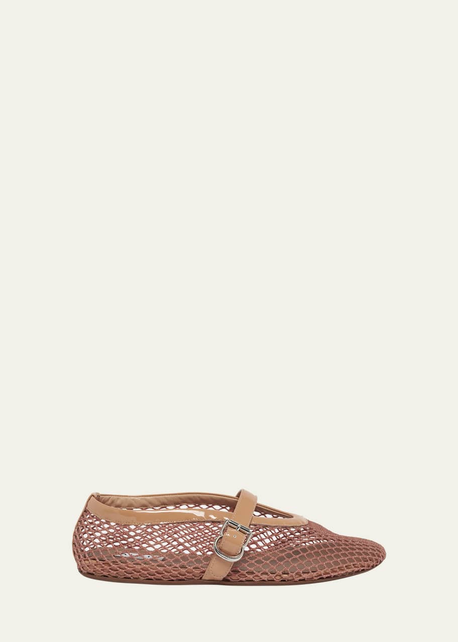 Image 1 of 1: Mesh Mary Jane Ballerina Flats