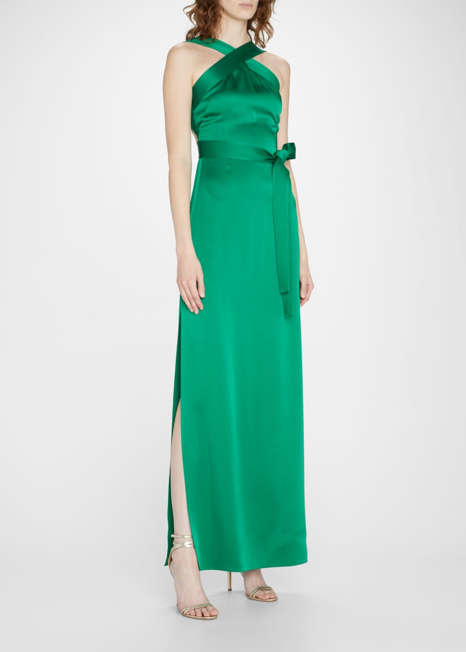 Oscar de la Renta Strappy Open-Back Halter Gown - Bergdorf Goodman