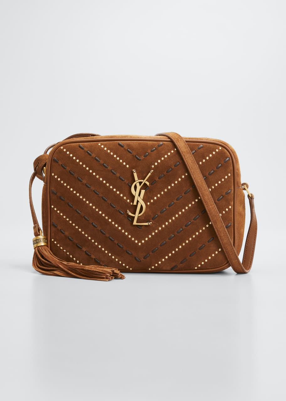 Saint Laurent Lou Medium Stud Woven Camera Crossbody Bag Bergdorf Goodman